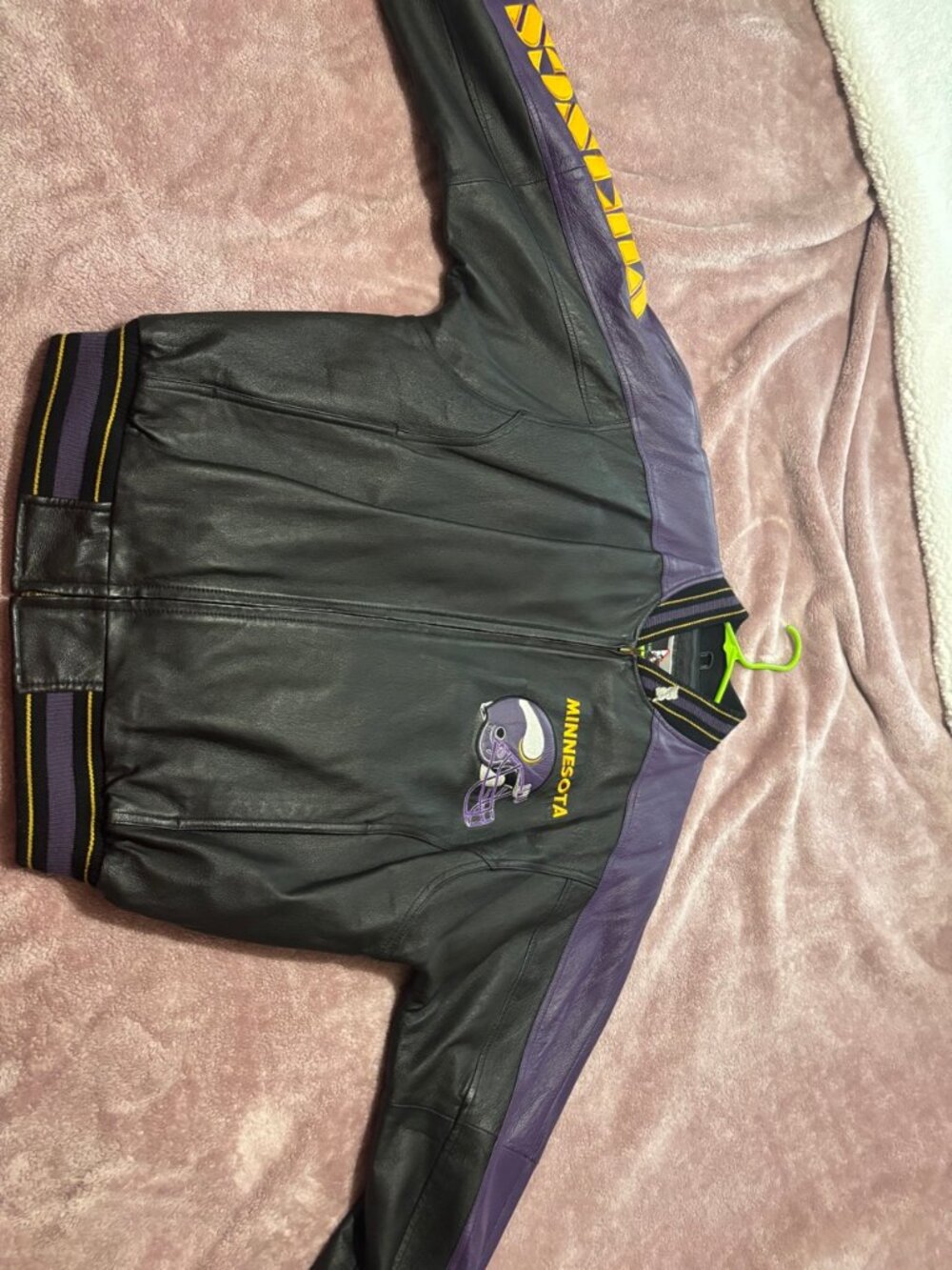 Minnesota Vikings Vintage Leather Jacket Medium 100 Pin